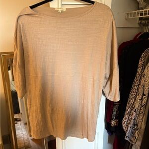 Max Studio Taupe Textured Blouse